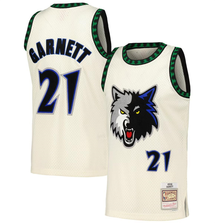 Men's Minnesota Timberwolves Active Player Custom Cream Throwback Stitched Jersey